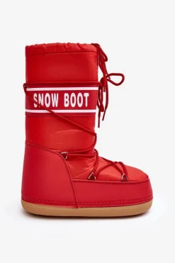 Discount Boto Damskie Wysokie Śniegowce Czerwone Venila Czerwony