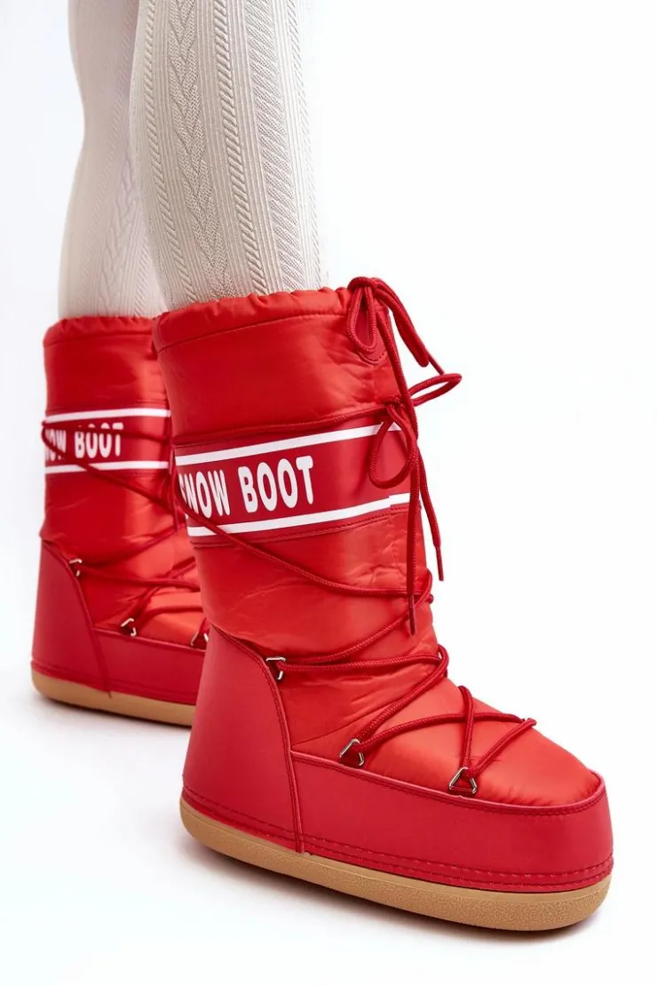 Discount Boto Damskie Wysokie Śniegowce Czerwone Venila Czerwony