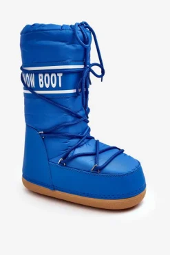 Outlet Boto Damskie Wysokie Śniegowce Niebieskie Venila