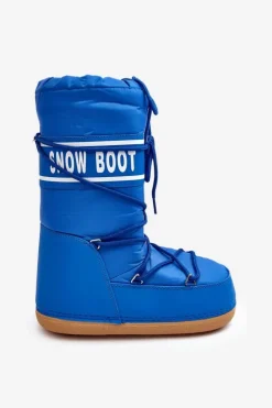 Outlet Boto Damskie Wysokie Śniegowce Niebieskie Venila