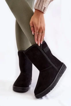 Best Big Star Shoes Damskie Wysokie Śniegowce Big Star KK274618 Czarne Czarny