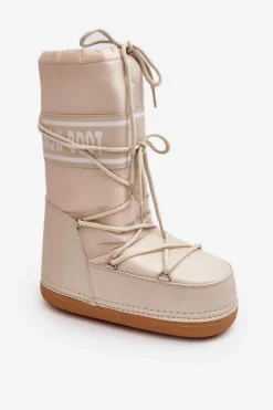 Discount Boto Damskie Wysokie Śniegowce Beżowe Venila Beżowy