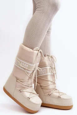 Discount Boto Damskie Wysokie Śniegowce Beżowe Venila Beżowy