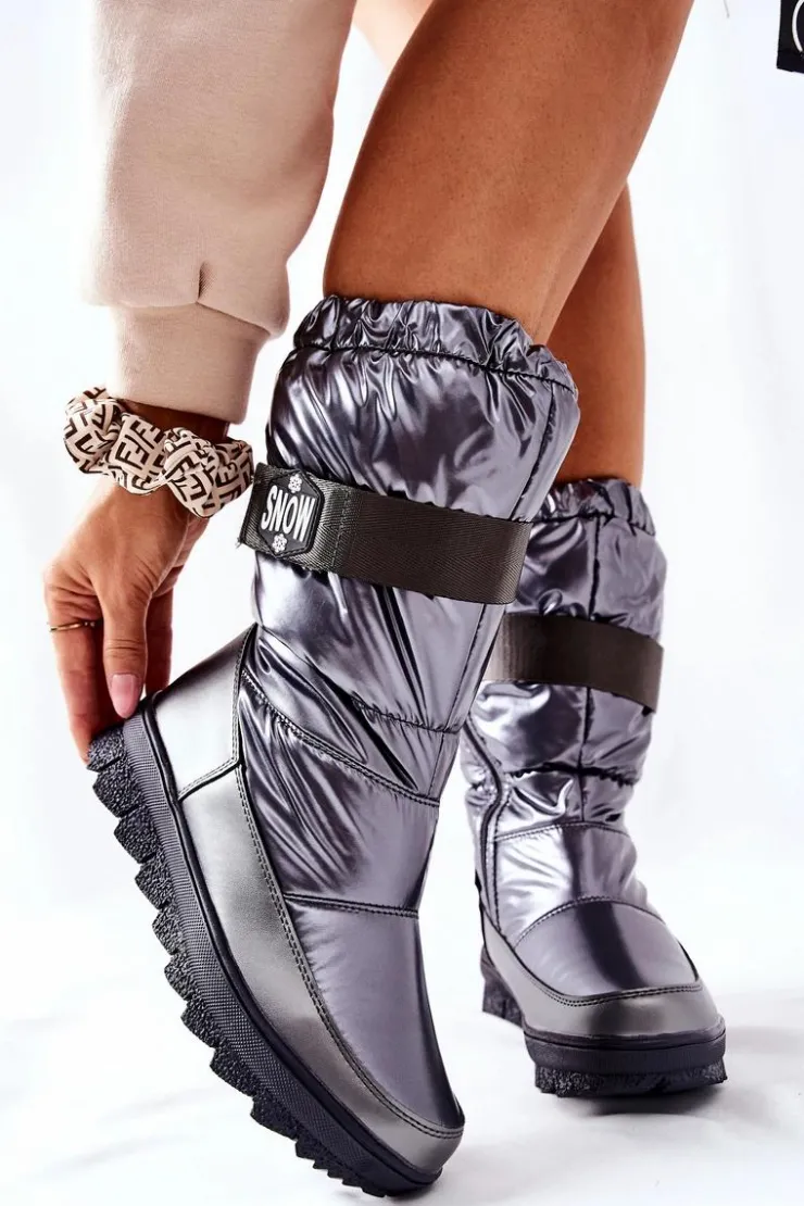 Damskie Damskie buty S.Barski Damskie Wysokie Śniegowce Ocieplane Szare Eunousa