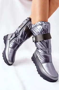 Damskie Damskie buty S.Barski Damskie Wysokie Śniegowce Ocieplane Szare Eunousa