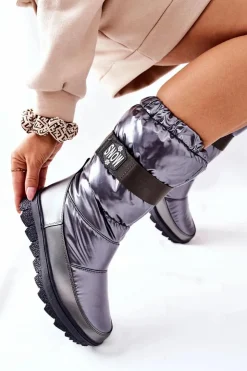 Damskie Damskie buty S.Barski Damskie Wysokie Śniegowce Ocieplane Szare Eunousa