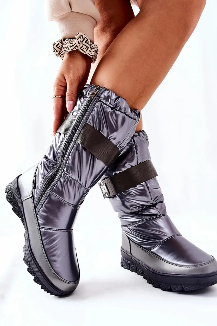 Damskie Damskie buty S.Barski Damskie Wysokie Śniegowce Ocieplane Szare Eunousa