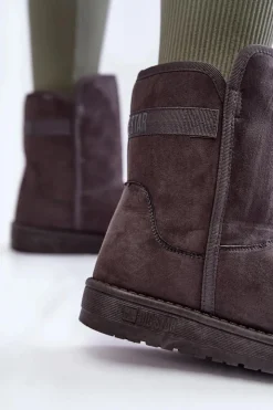 Big Star Shoes Śniegowce Damskie*Damskie Wysokie Śniegowce Big Star KK274619 Szare