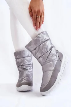 Big Star Shoes Śniegowce Damskie*Damskie Wysokie Śniegowce Big Star KK274600 Szare Szary