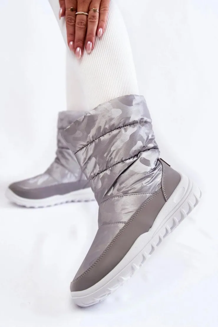 Big Star Shoes Śniegowce Damskie*Damskie Wysokie Śniegowce Big Star KK274600 Szare Szary