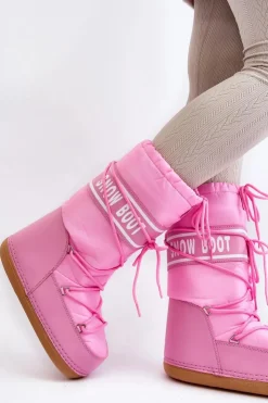Boto Śniegowce Damskie*Damskie Wysokie Śniegowce Różowe Venila