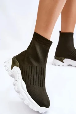 Boto Sneakersy Damskie*Damskie Wysokie Skarpetkowe Buty Sportowe Zielone Jovie