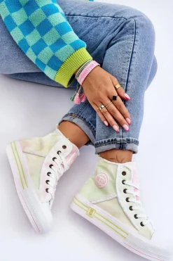 Sale Big Star Shoes Damskie Wysokie Trampki Big Star LL274177 Multikolor