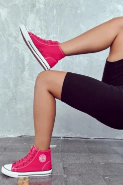 Big Star Shoes Trampki Damskie Big Star|Trampki Damskie Wysokie*Damskie Wysokie Trampki Big Star JJ274210 Fuksja