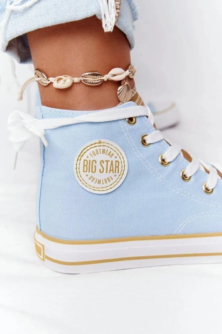 Big Star Shoes Trampki Damskie Big Star|Trampki Damskie Wysokie*Damskie Wysokie Trampki Big Star HH274449 Niebieskie