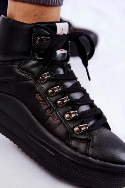 New Cross Jeans Damskie Wysokie Trampki KK2R4029C Czarne