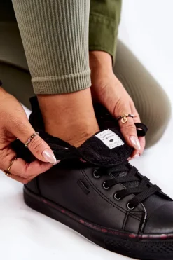 Clearance Cross Jeans Damskie Wysokie Trampki KK2R4058C Czarne Czarny