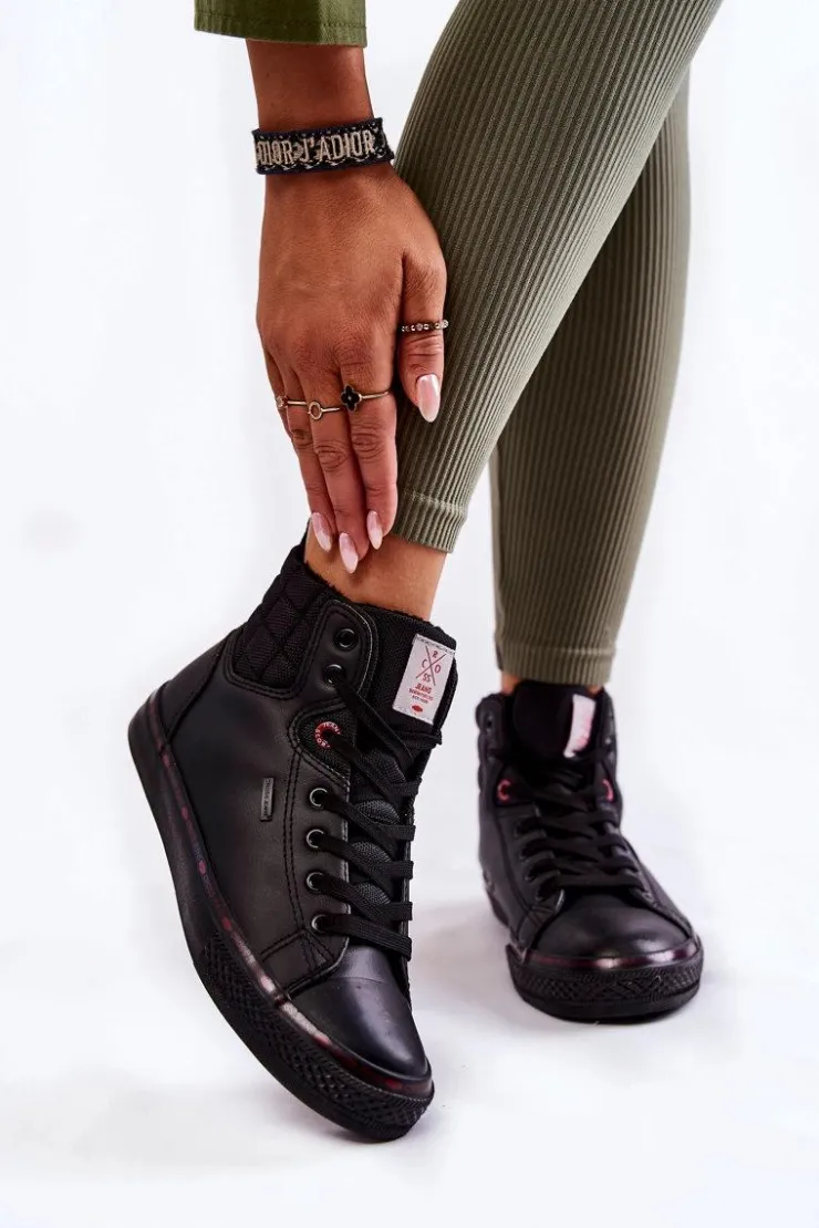 Clearance Cross Jeans Damskie Wysokie Trampki KK2R4058C Czarne Czarny