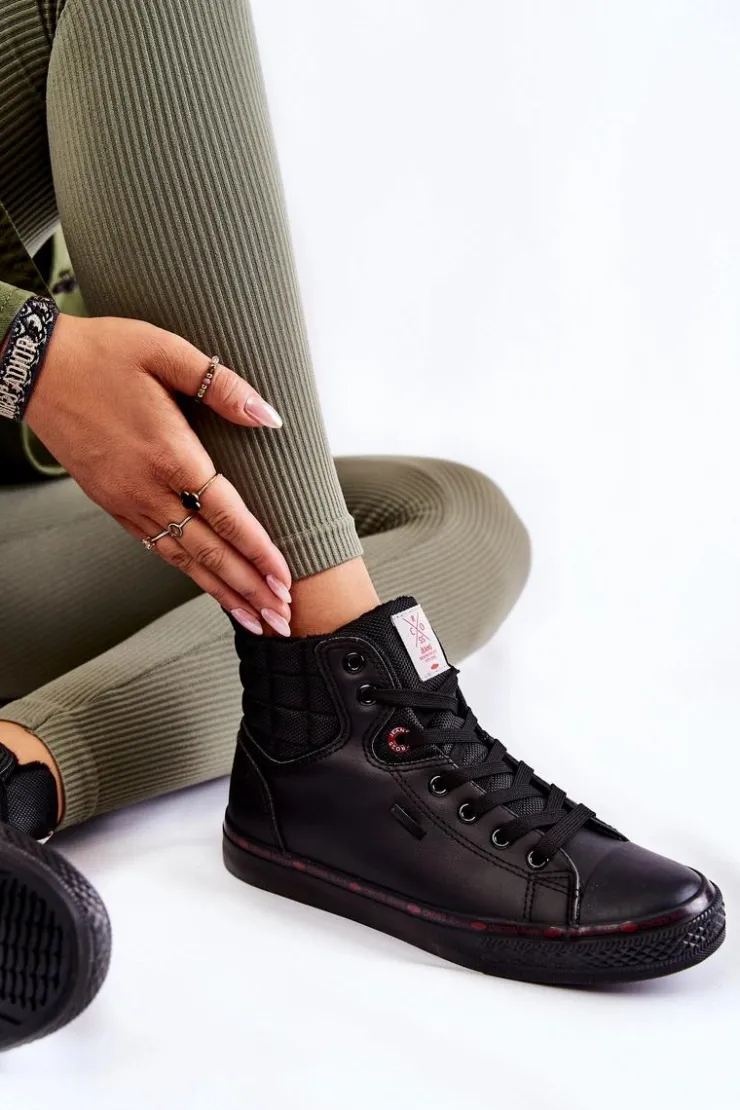 Clearance Cross Jeans Damskie Wysokie Trampki KK2R4058C Czarne Czarny