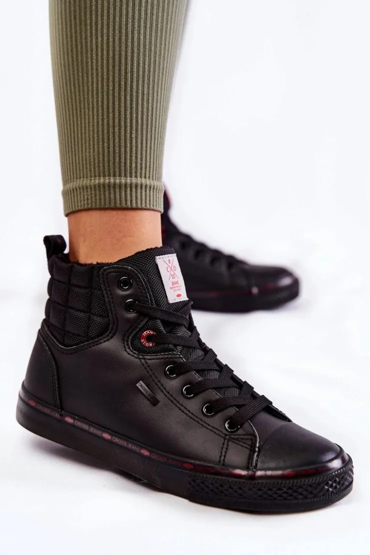 Clearance Cross Jeans Damskie Wysokie Trampki KK2R4058C Czarne Czarny