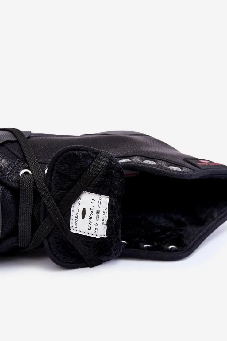 Damskie Cross Jeans Damskie Wysokie Trampki KK2R4055C Czarne