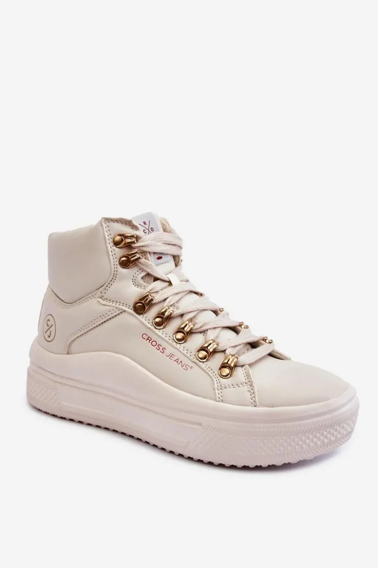 Hot Cross Jeans Damskie Wysokie Trampki KK2R4027C Beżowe