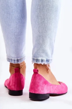 Sale Boto Damskie Zamszowe Baleriny Z Ozdobą Nicole 2746 Fuksja