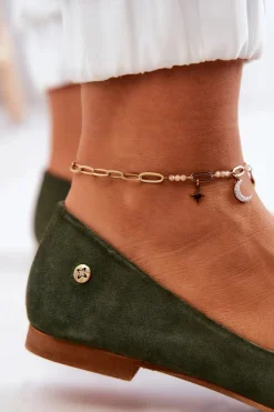 New Maciejka Damskie Zamszowe Baleriny 04100-45 Khaki