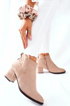 Best Buty damskie Vinceza Damskie Zamszowe Botki Beżowe Ardmore