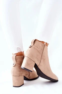 Best Buty damskie Vinceza Damskie Zamszowe Botki Beżowe Ardmore