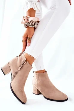 Best Buty damskie Vinceza Damskie Zamszowe Botki Beżowe Ardmore