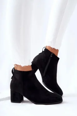 Damskie Buty damskie Vinceza Damskie Zamszowe Botki Czarne Ardmore