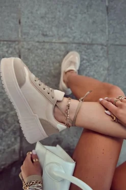 Damskie Boto Damskie Zamszowe Buty Sportowe Beżowe Segurro