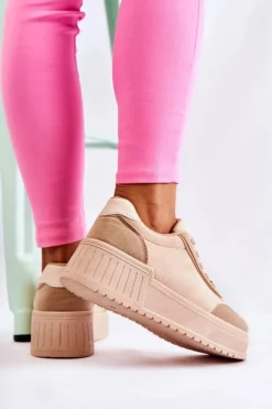 Damskie Boto Damskie Zamszowe Buty Sportowe Beżowe Segurro