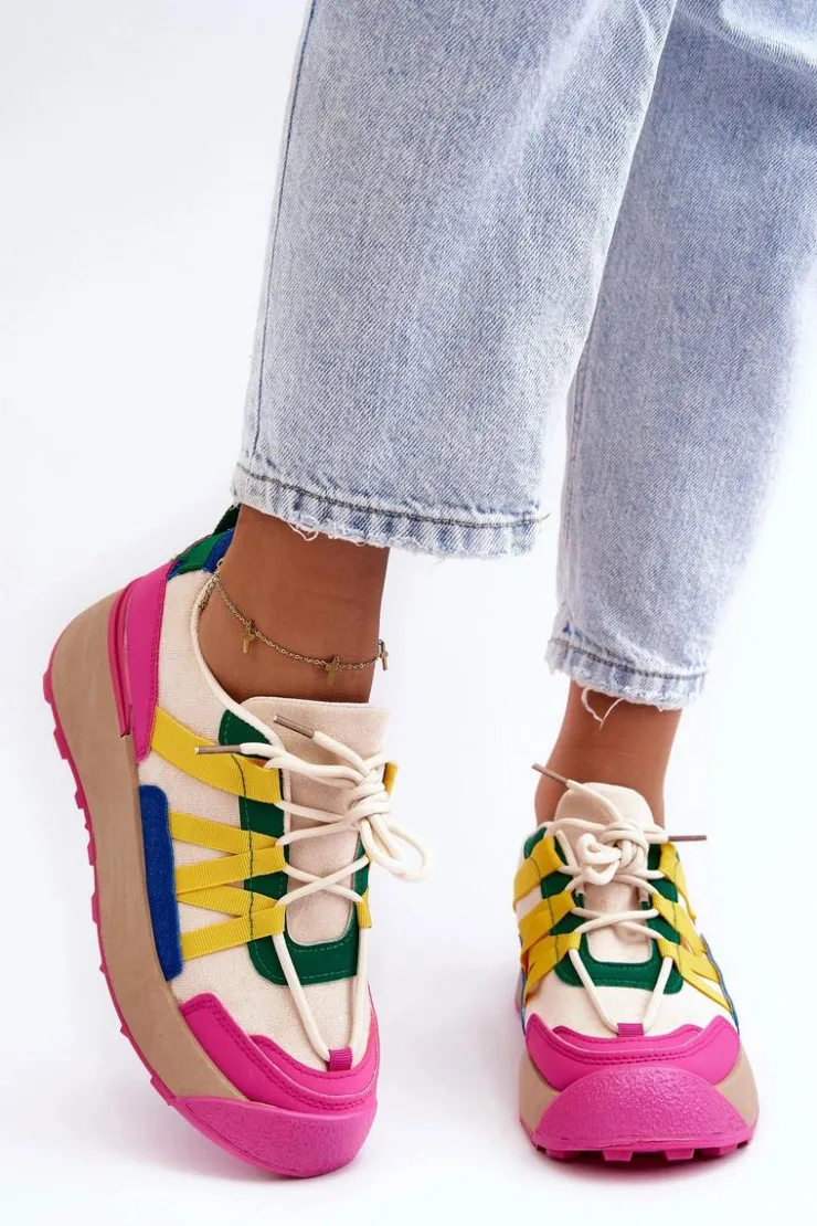 Sale Boto Damskie Zamszowe Buty Sportowe Na Platformie Multikolor Rohan