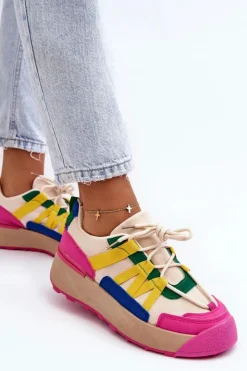 Sale Boto Damskie Zamszowe Buty Sportowe Na Platformie Multikolor Rohan