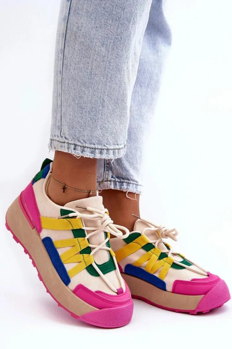 Sale Boto Damskie Zamszowe Buty Sportowe Na Platformie Multikolor Rohan