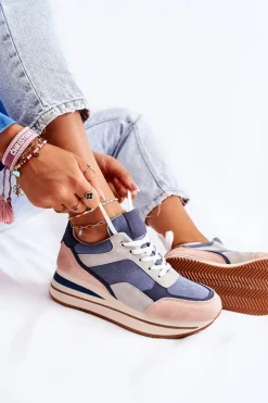 Boto Damskie Zamszowe Buty Sportowe Niebiesko-Szare Elisse