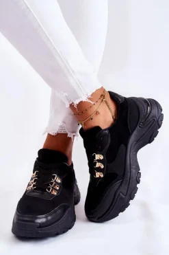 Damskie Boto Damskie Zamszowe Buty Sportowe Sneakersy Czarne Britany