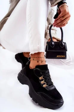 Damskie Boto Damskie Zamszowe Buty Sportowe Sneakersy Czarne Britany