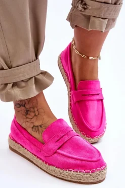 Damskie Boto Damskie Zamszowe Espadryle Fuksja Keyla