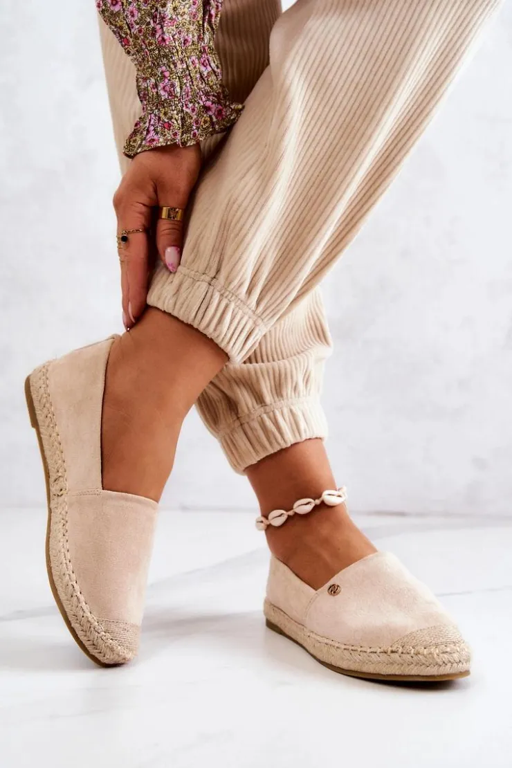 Damskie Evento Damskie Zamszowe Espadryle Beżowe Joaquin