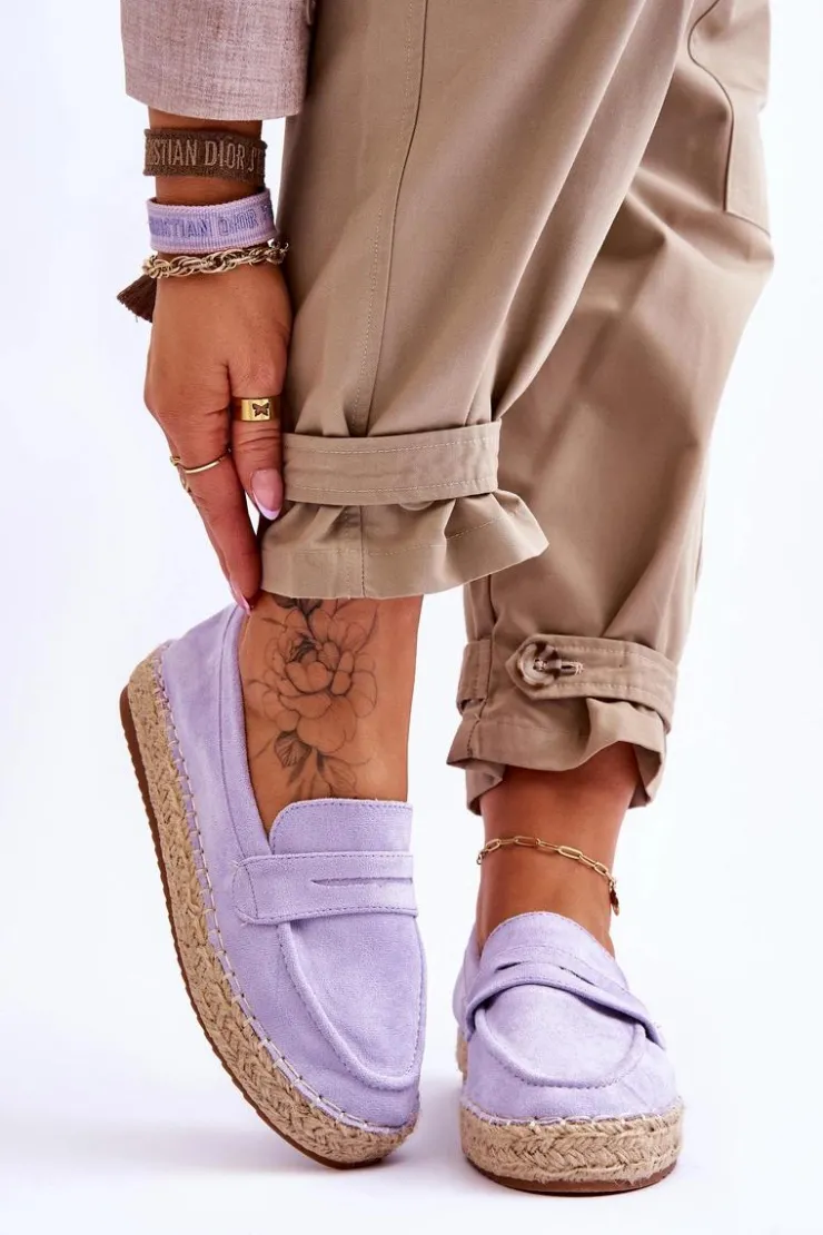 Boto Czarne Espadryle*Damskie Zamszowe Espadryle Fioletowe Keyla