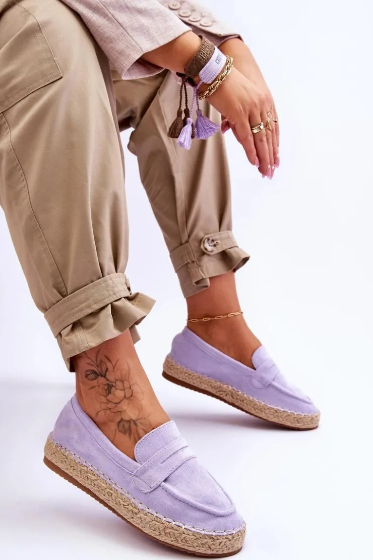 Boto Czarne Espadryle*Damskie Zamszowe Espadryle Fioletowe Keyla