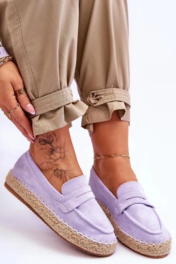 Boto Czarne Espadryle*Damskie Zamszowe Espadryle Fioletowe Keyla