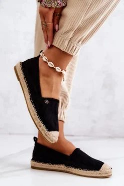 Discount Evento Damskie Zamszowe Espadryle Czarne Joaquin Czarny