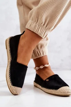 Discount Evento Damskie Zamszowe Espadryle Czarne Joaquin Czarny