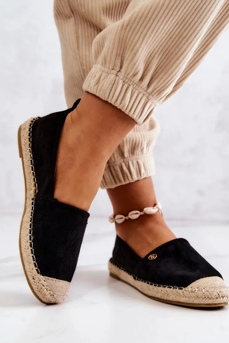 Discount Evento Damskie Zamszowe Espadryle Czarne Joaquin Czarny