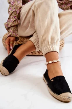 Discount Evento Damskie Zamszowe Espadryle Czarne Joaquin Czarny