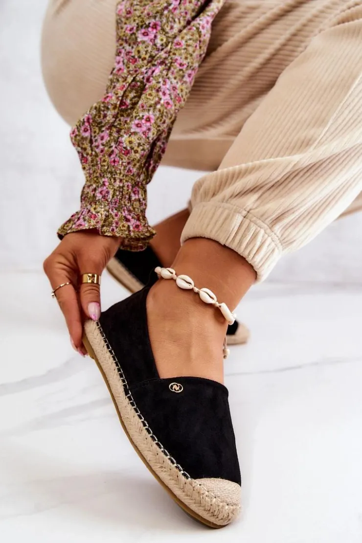 Discount Evento Damskie Zamszowe Espadryle Czarne Joaquin Czarny